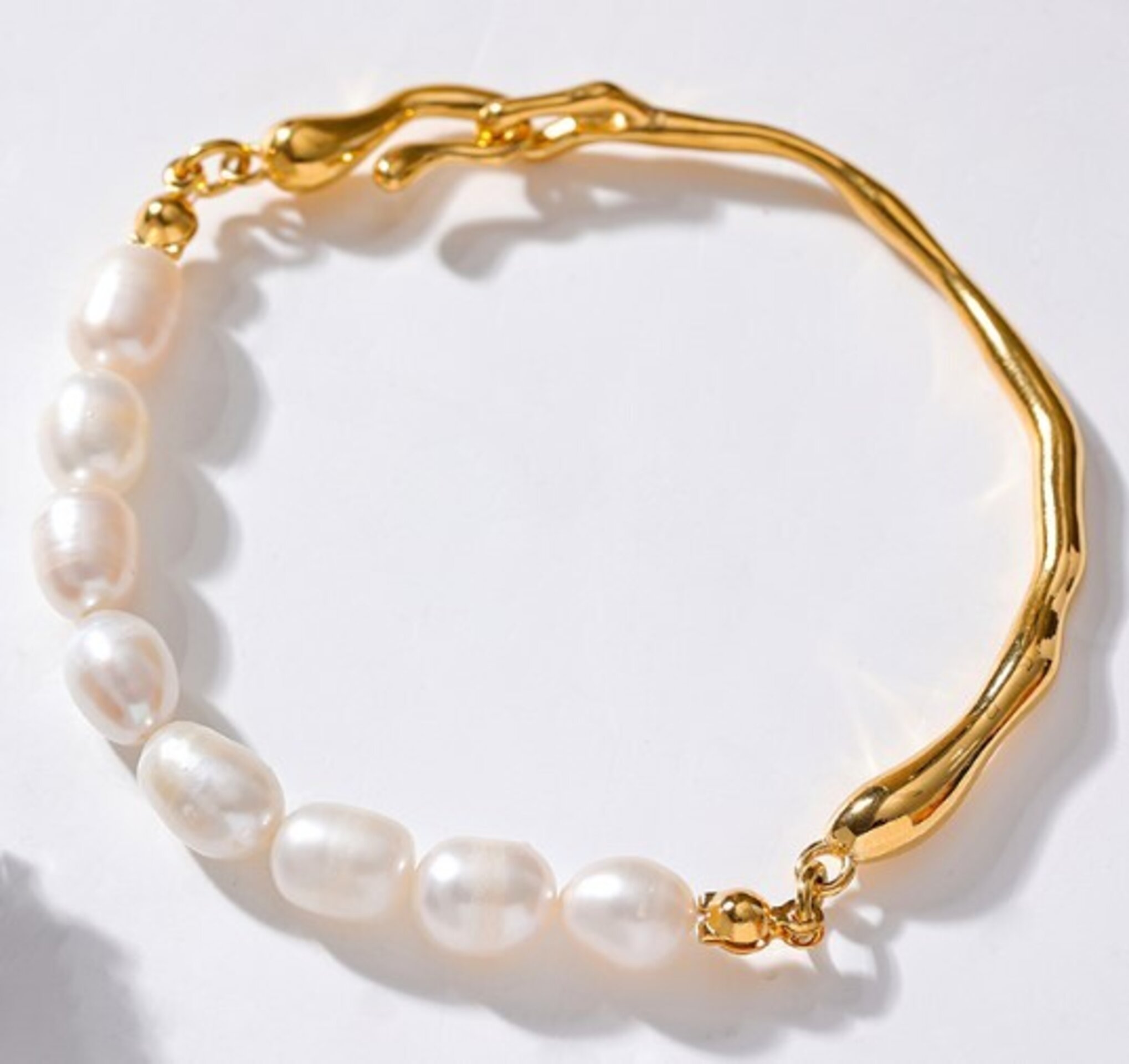 Pulsera perlas MALLORCA acero y oro waterproof - 3