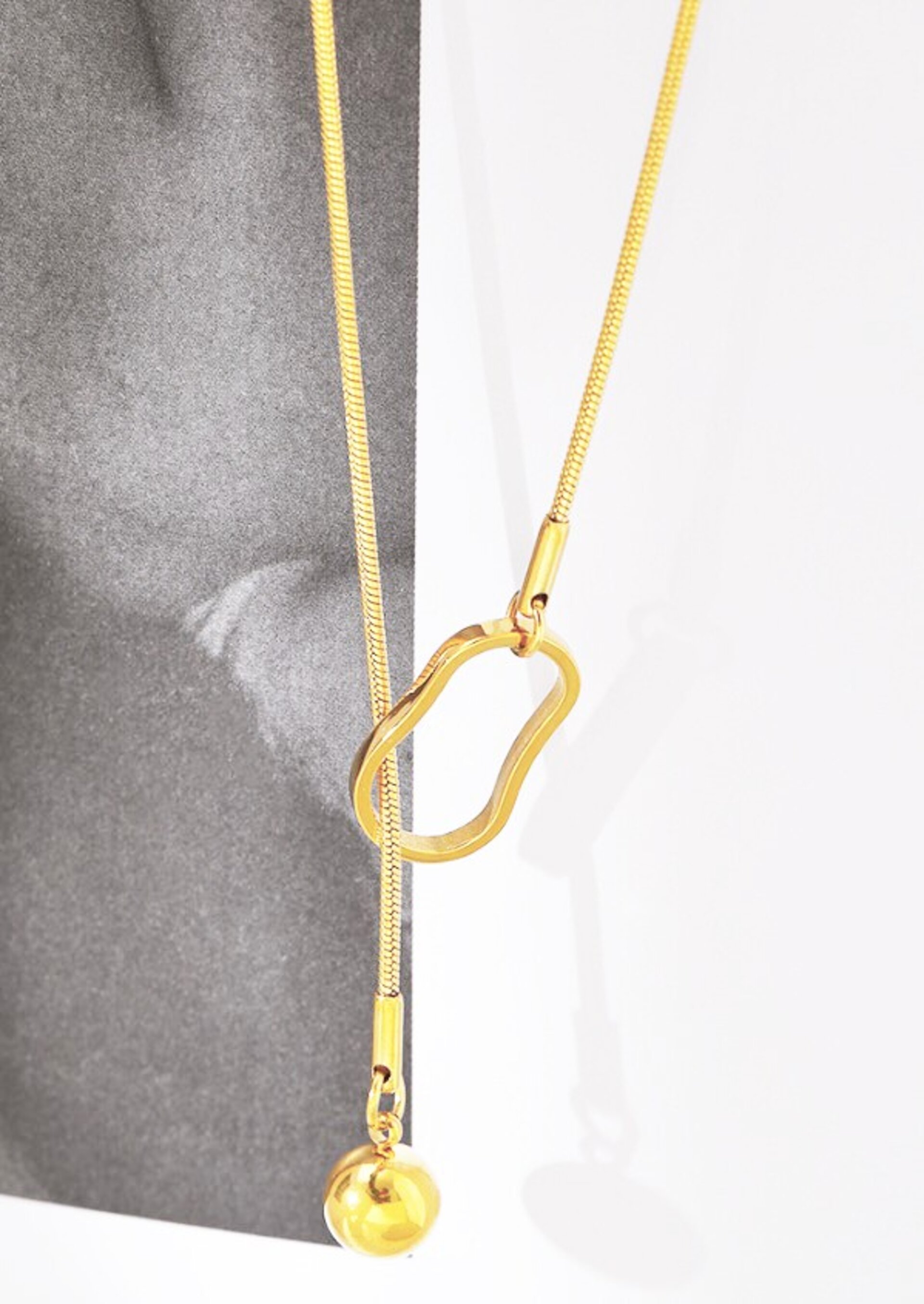 Collar gargantilla BELL, acero y oro resistente al agua, waterproof - 7