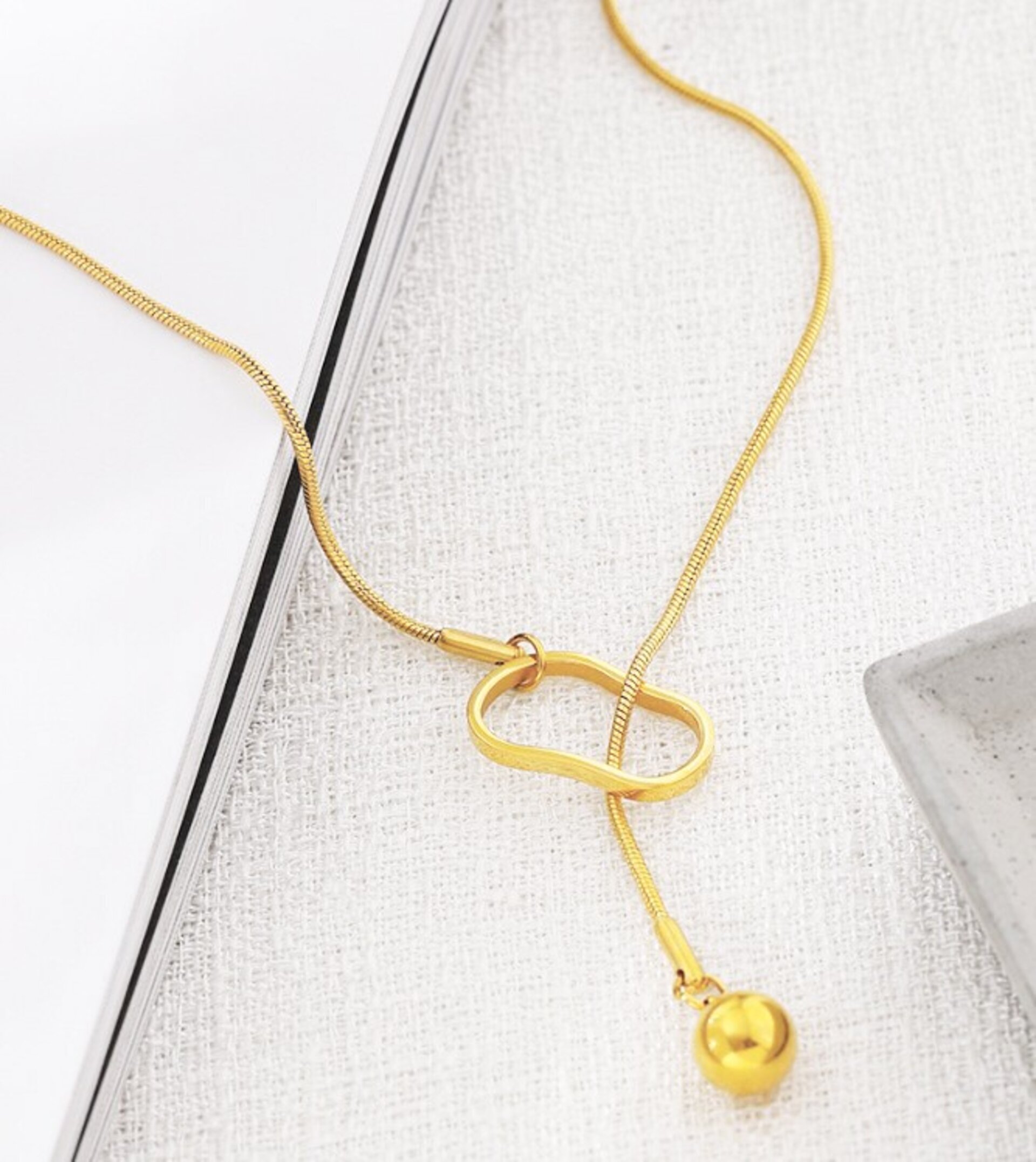 Collar gargantilla BELL, acero y oro resistente al agua, waterproof - 6
