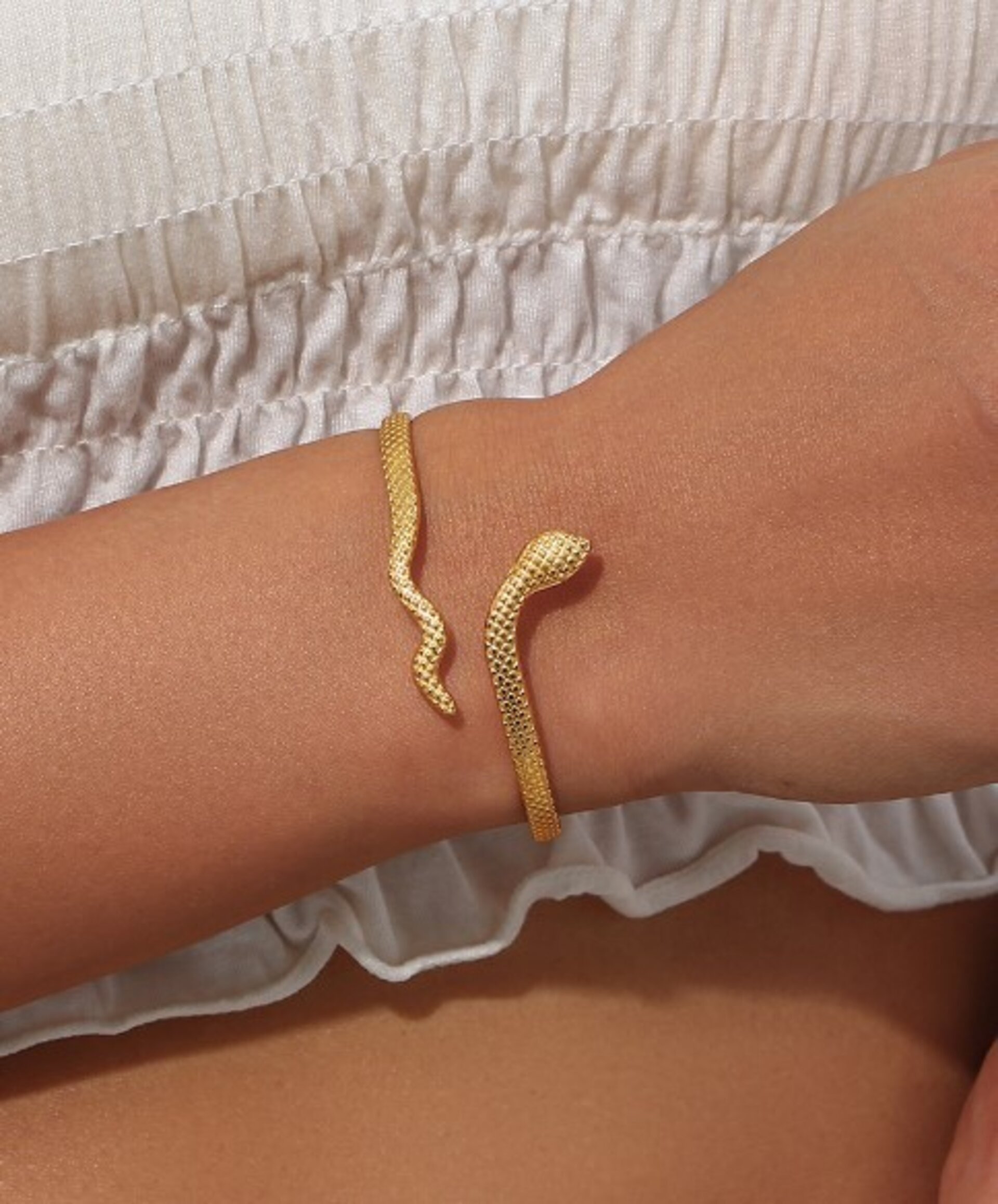 Brazalete SNAKE acero y oro resistente al agua - 3