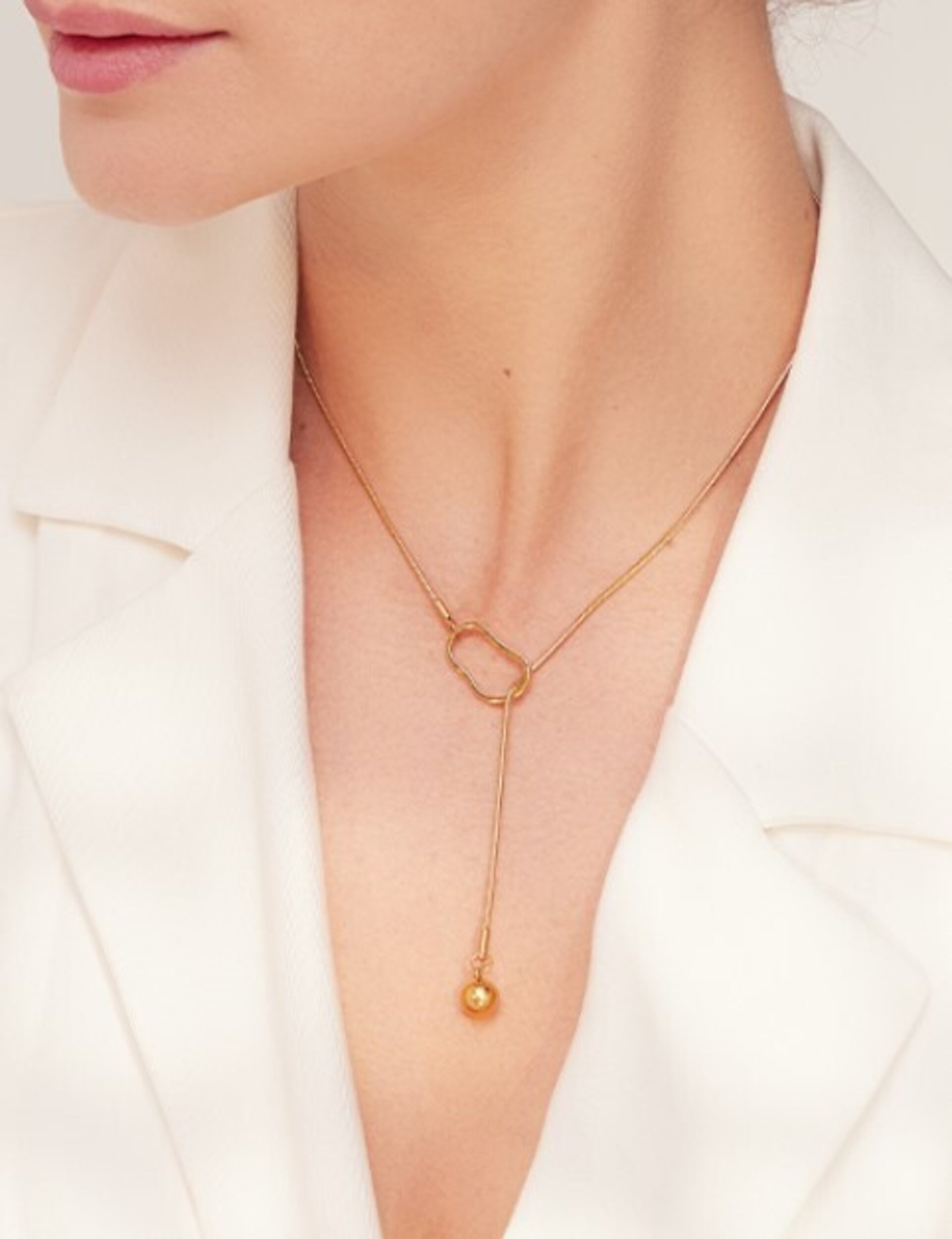 Collar gargantilla BELL, acero y oro resistente al agua, waterproof - 4