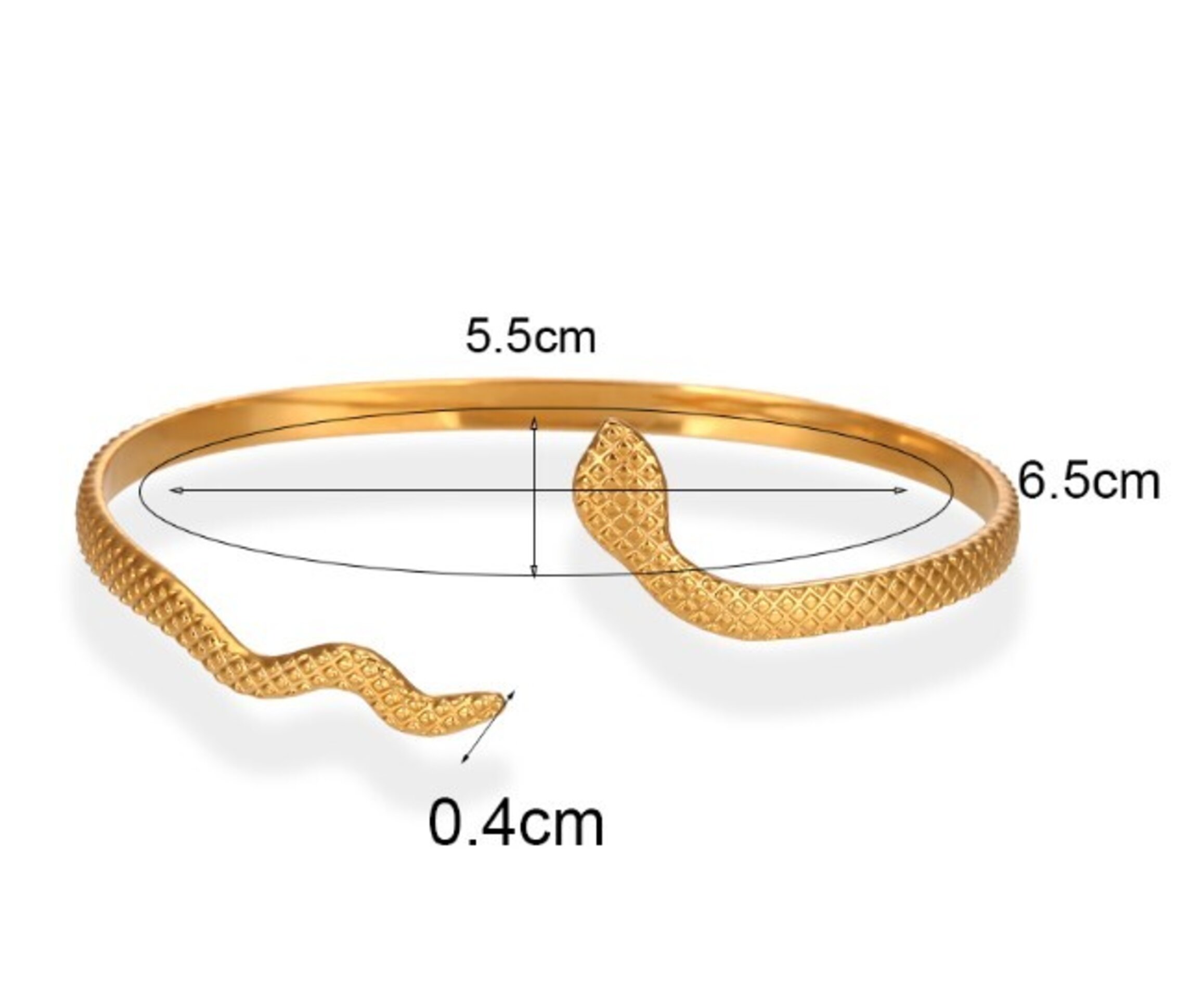 Brazalete SNAKE acero y oro resistente al agua - 7