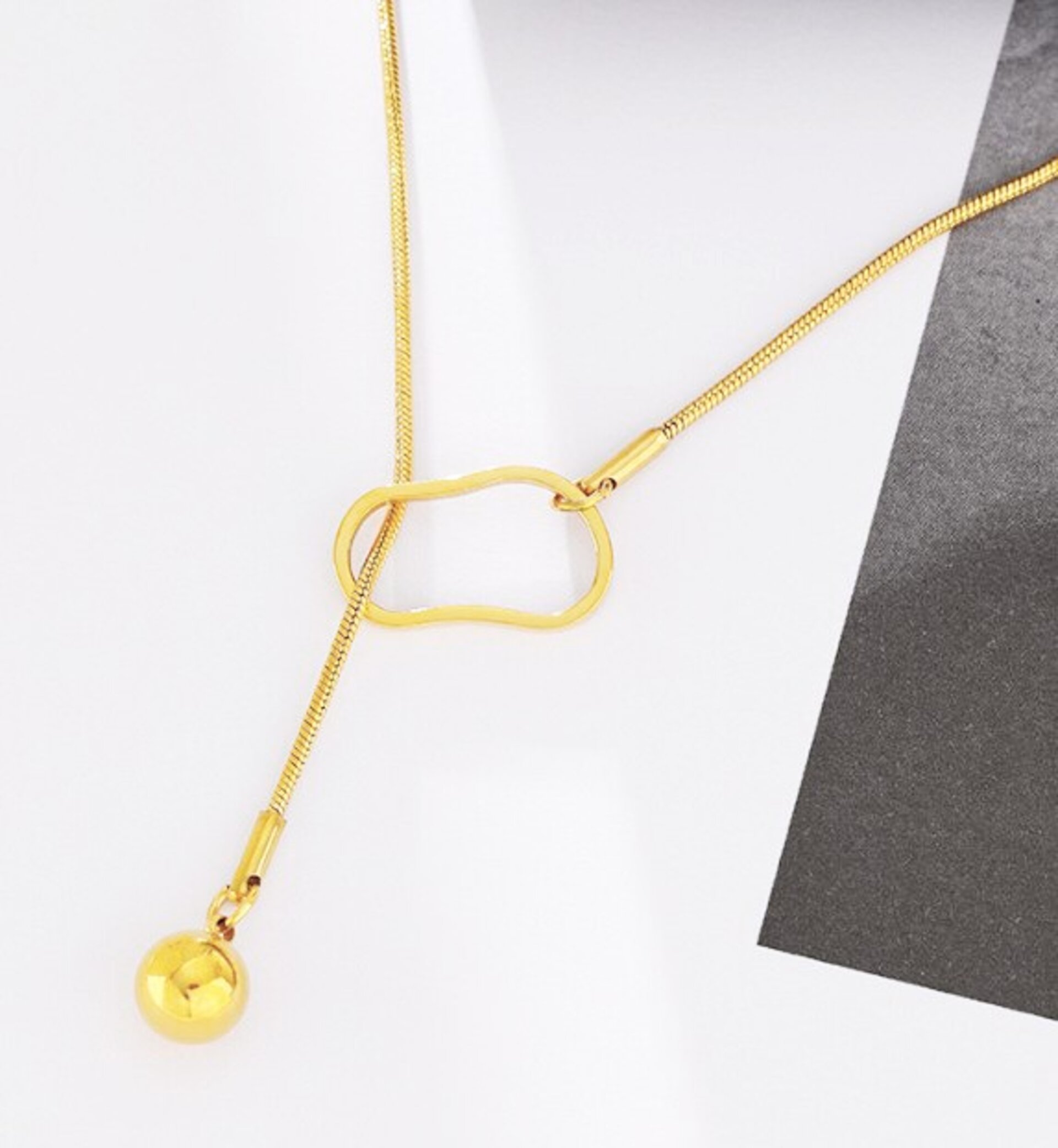 Collar gargantilla BELL, acero y oro resistente al agua, waterproof - 5